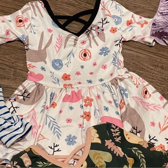 Dot Dot Smile 6 Ballet Style Dresses Multiple Patterns and Colors Size 6-12 mos - Picture 5 of 12